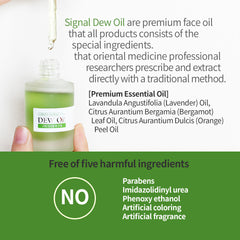 Green signal oil text about ingredients