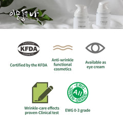 Cosmetic products with certification and green grade label on a white background