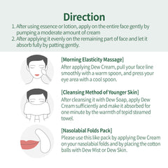 Instructions for using a skincare product with illustrations and text on a white background