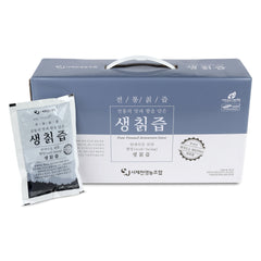 Box of 'Seojecheonmyung' brand Pure Pressed Arrowroot Juice with a single package in front on a white background