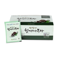 Packaging of Hovenia Dulcis Tea bags with green and white design on a white background