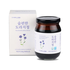 Jar of EaseLand Balloon flower Syrup with packaging on a white background