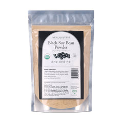 Package of New Universe Black Soy Bean Powder on a white background