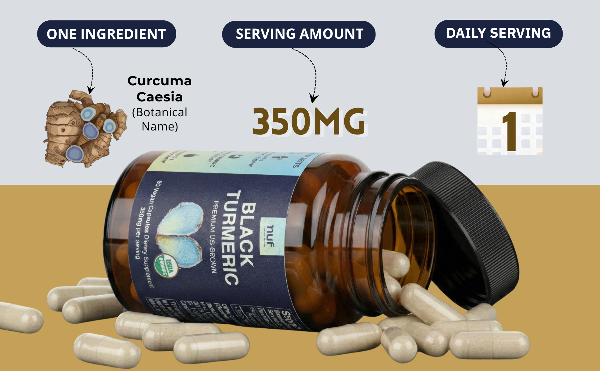 Black Turmeric Power Bundle — Capsules + Powder by New Universe Food