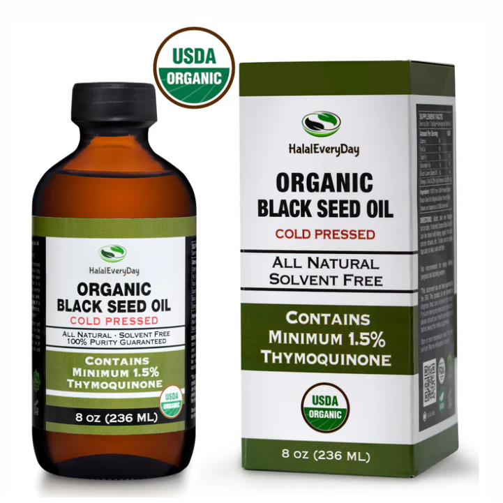 HalalEveryDay Organic Black Seed Oil Cold Pressed 8oz