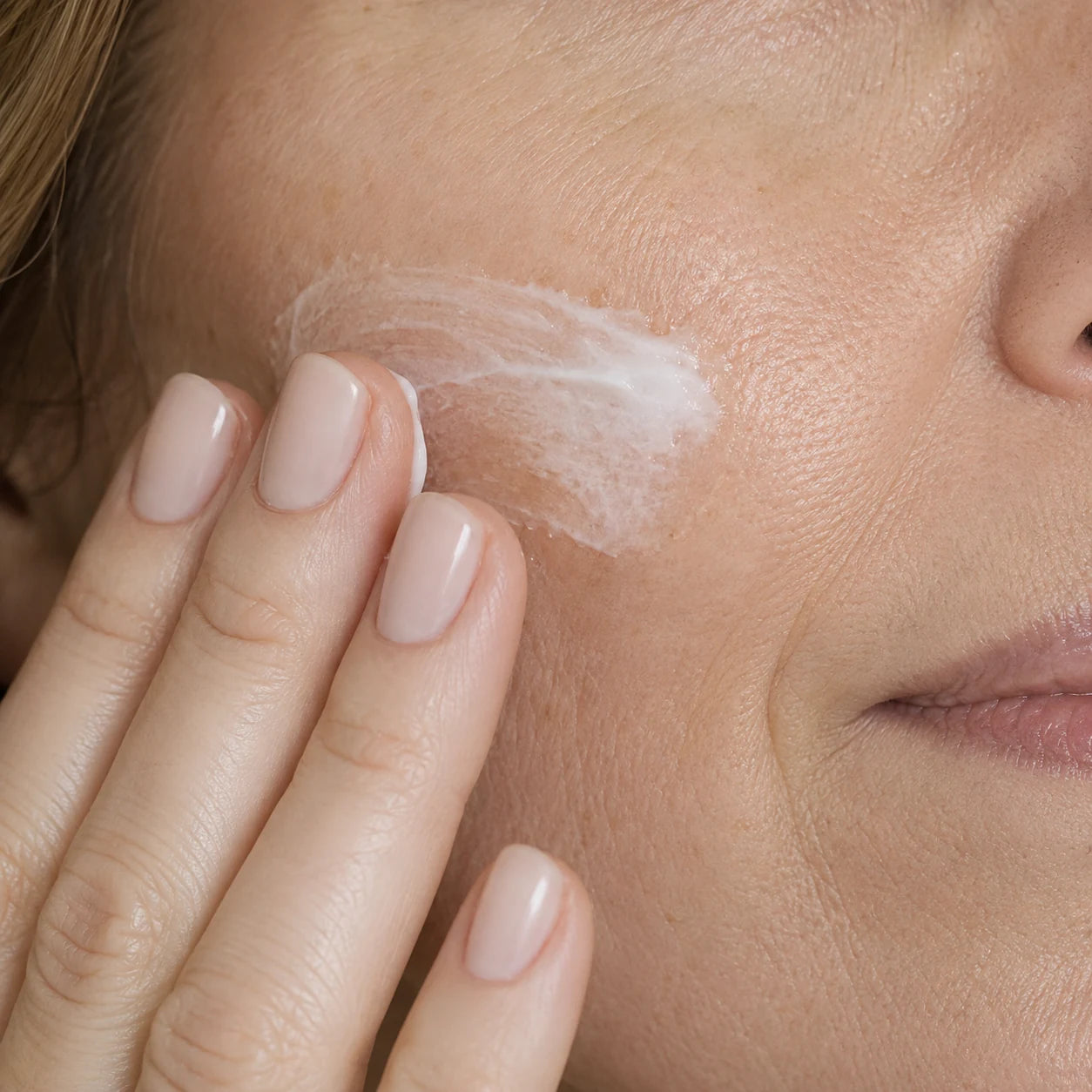 BT Radiant Renewal Cream applied to facial skin